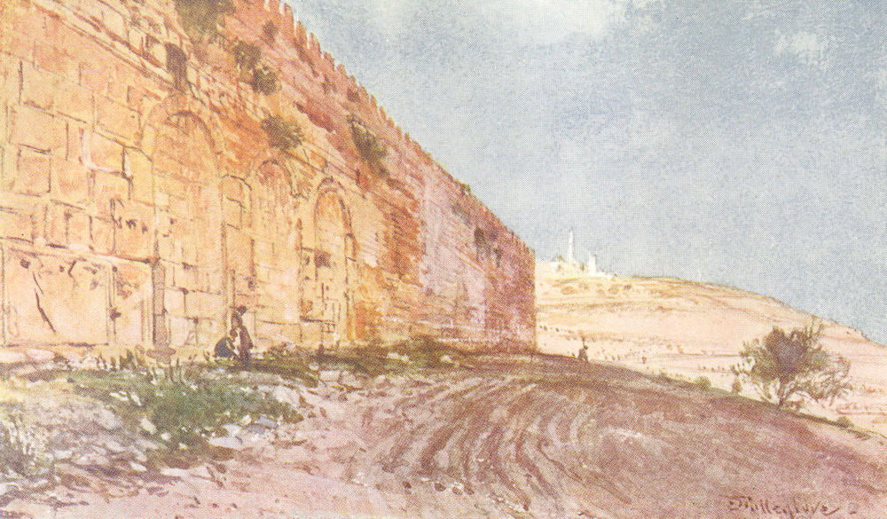 ISRAEL. Jerusalem-The Triple gate of the temple area 1902 old antique print
